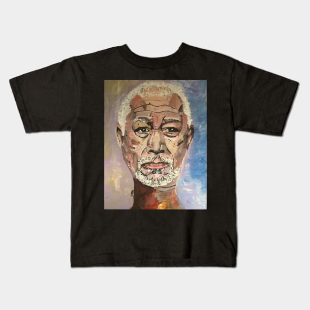 A Portrait of Morgan Freeman, Mug, Wall Art Kids T-Shirt by DeniseMorgan